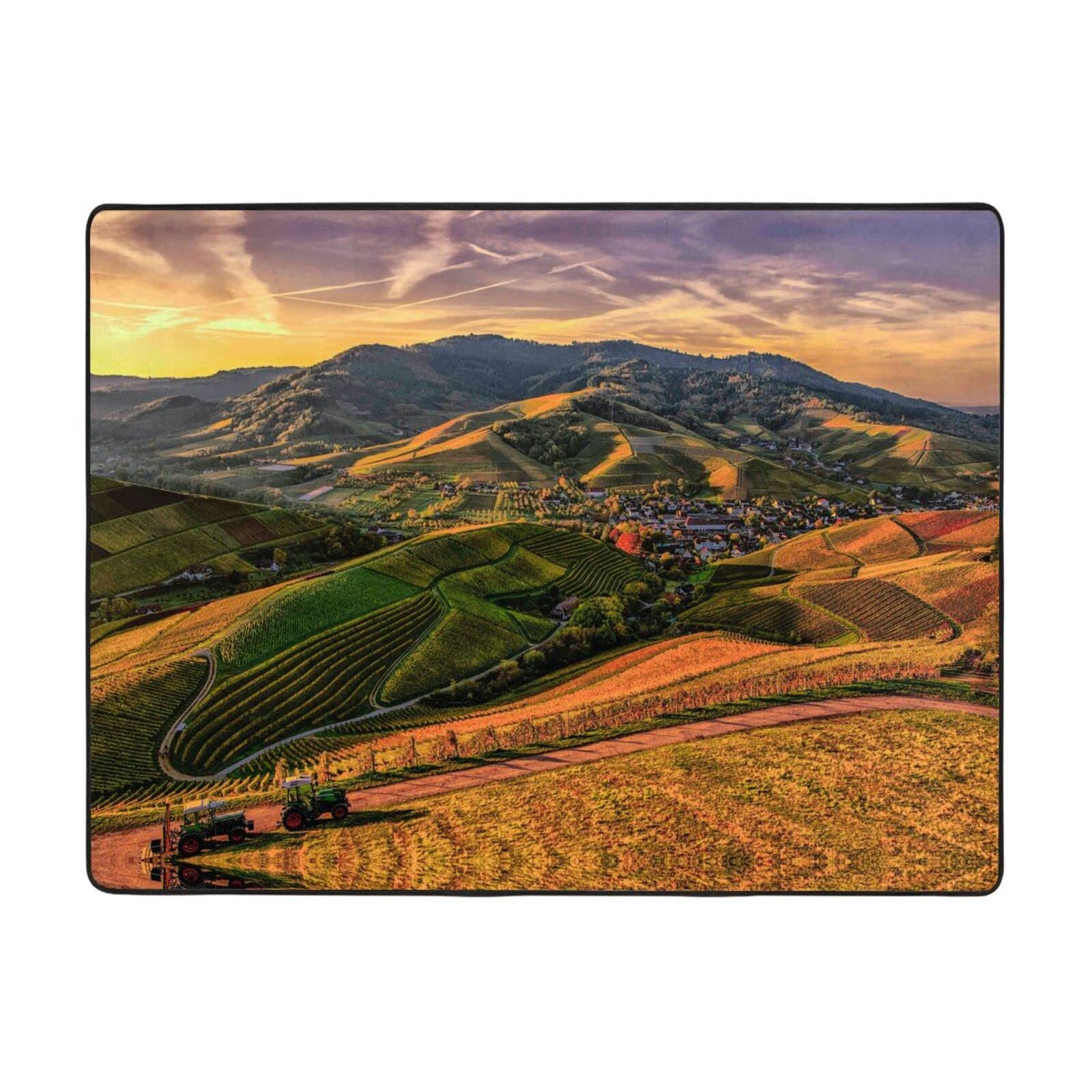 Tapis antidérapant Farmland en flanelle pour sécuriser et adoucir les sols froids