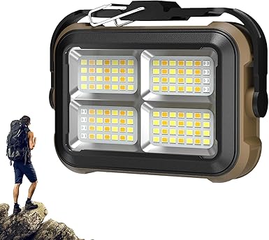 Jukmen LED Camping Lantern Solar Powered Type C Tent Lights for BBQ Outdoor Walking Emergency Work Light Tent Lights for Outdoor Garage Yard, Rain Proof Camping Strong Light