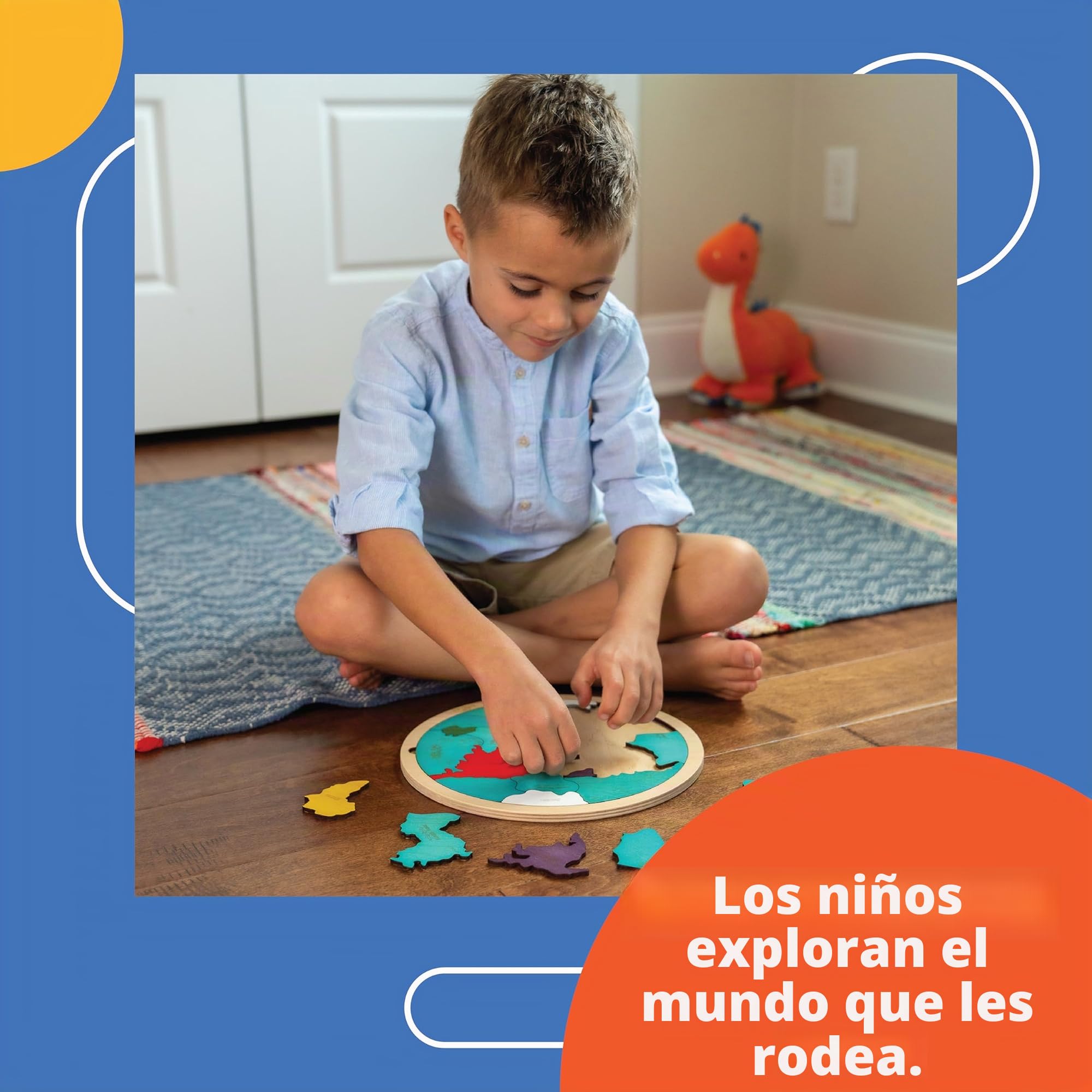 Rompecabezas de madera de 7 continentes y 5 océanos de la Tierra para niños, 21 piezas de rompecabezas, juguete educativo y de aprendizaje para niños y niñas a partir de 3 años