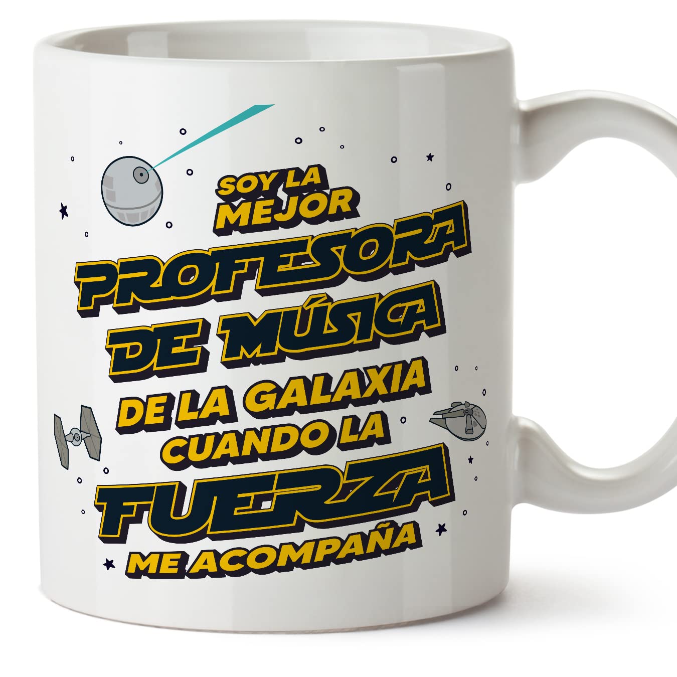 MUGFFINS Tazas para JEFE hombre - En Español - Mejor de la Galaxia Cuando Fuerza me Acompaña - 11 oz / 330 ml - Regalo original y divertido — view 375