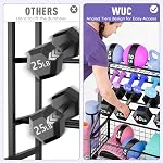 400LBS Rack réglable Dumbbell avec roues, Rack de poids pour gymnastique à domicile, Organisateur multi-fonctionnel de stockage pour Dumbbels Kettlebells Yoga Mat
