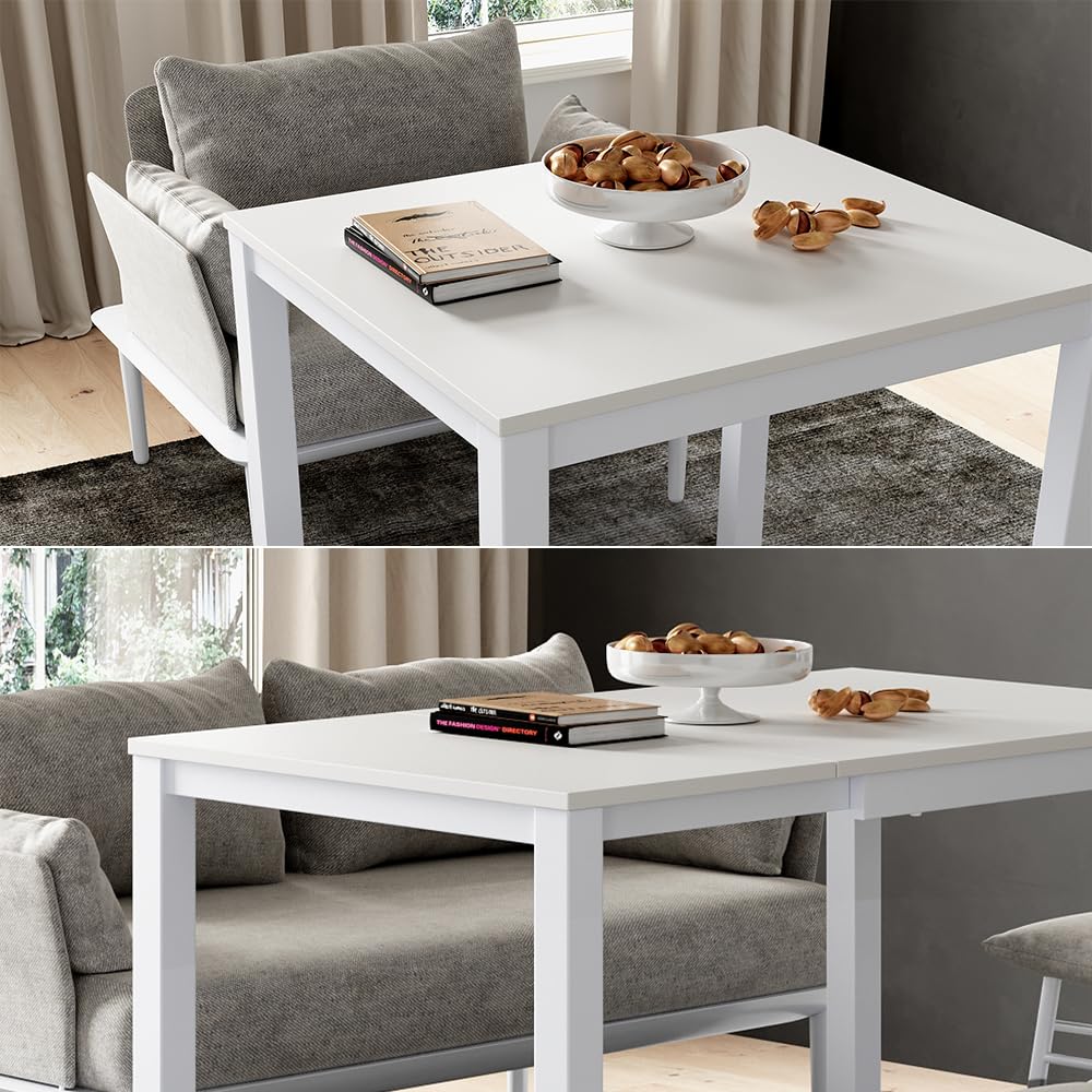 Vicco Mesa de Comedor Granny, Blanco, 80-120 x 70 cm