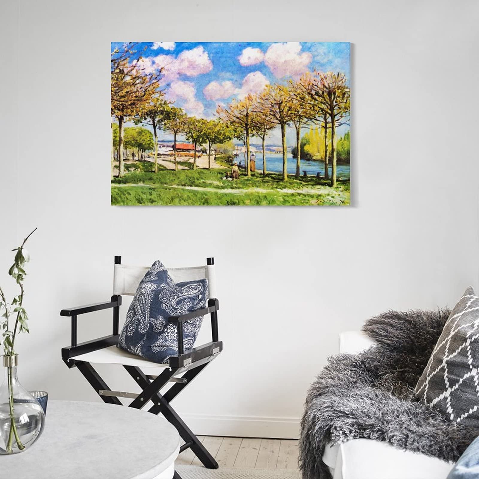 Alfred Sisleyアルフレッド・シスレー 『ブギヴァルのセーヌ川』 風景