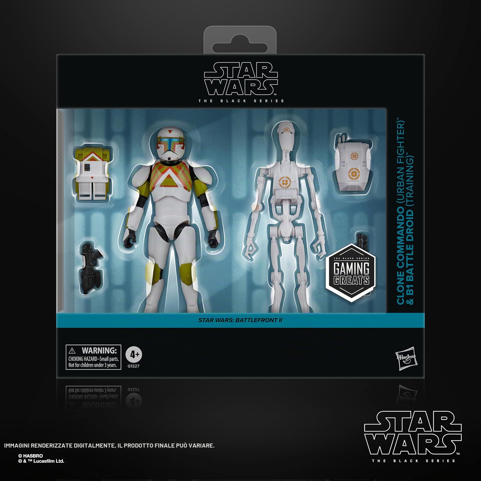 Hasbro Star Wars The Black Series, Clone Commando e B1 Droide da battaglia, action figure collezionabili da 15 cm ispirate al videogioco Star Wars: Battlefront II