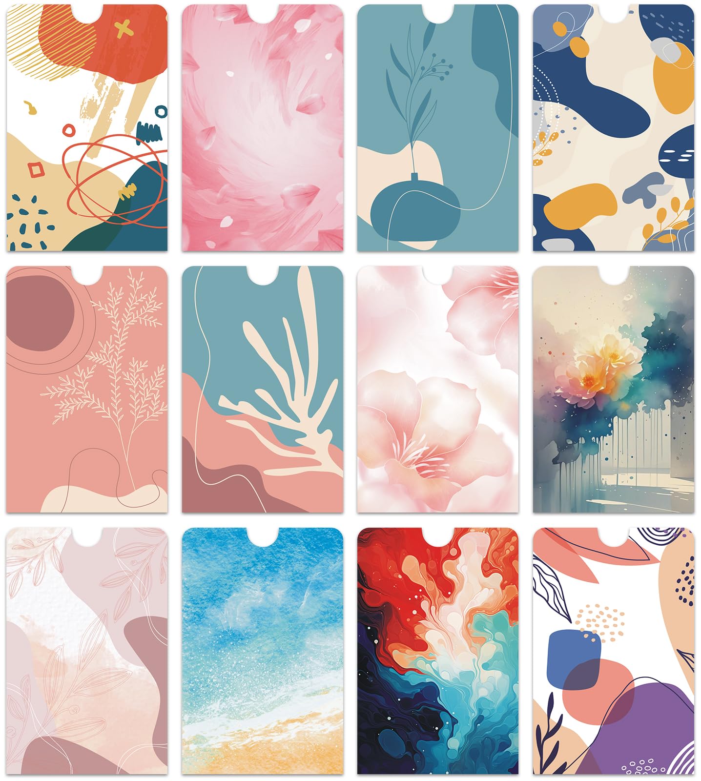 SMOQYKBW 12 Pack RFID Blocking Cases, Credit Card Holders for Men and Women, Protect Card Identity from Electronic Theft Travel Case Set (Fashion