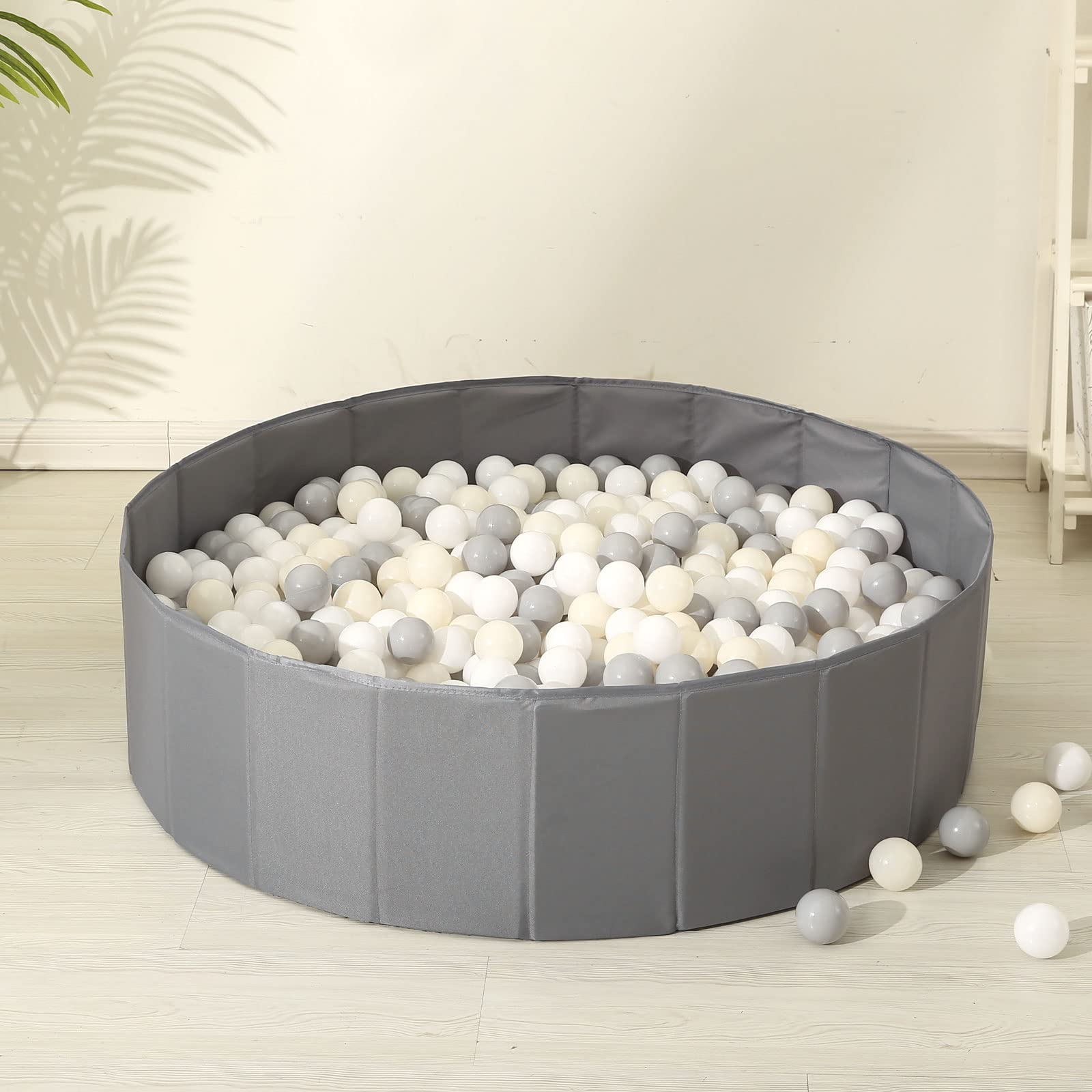 Ball Pit for Toddlers Babies Dogs Cats Iinfant Children, Foldable Ball Pits Play Tent, Crawl Playpen Ball Pool with Storage Bag, Surprise for Boys Girls Festival (Balls Not Included), Gray