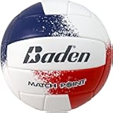 Baden Match Point Cushioned Synthetic LeatherOutdoor Recreation Backyard Volleyball + College Camp Ball All Ages Official Size 5