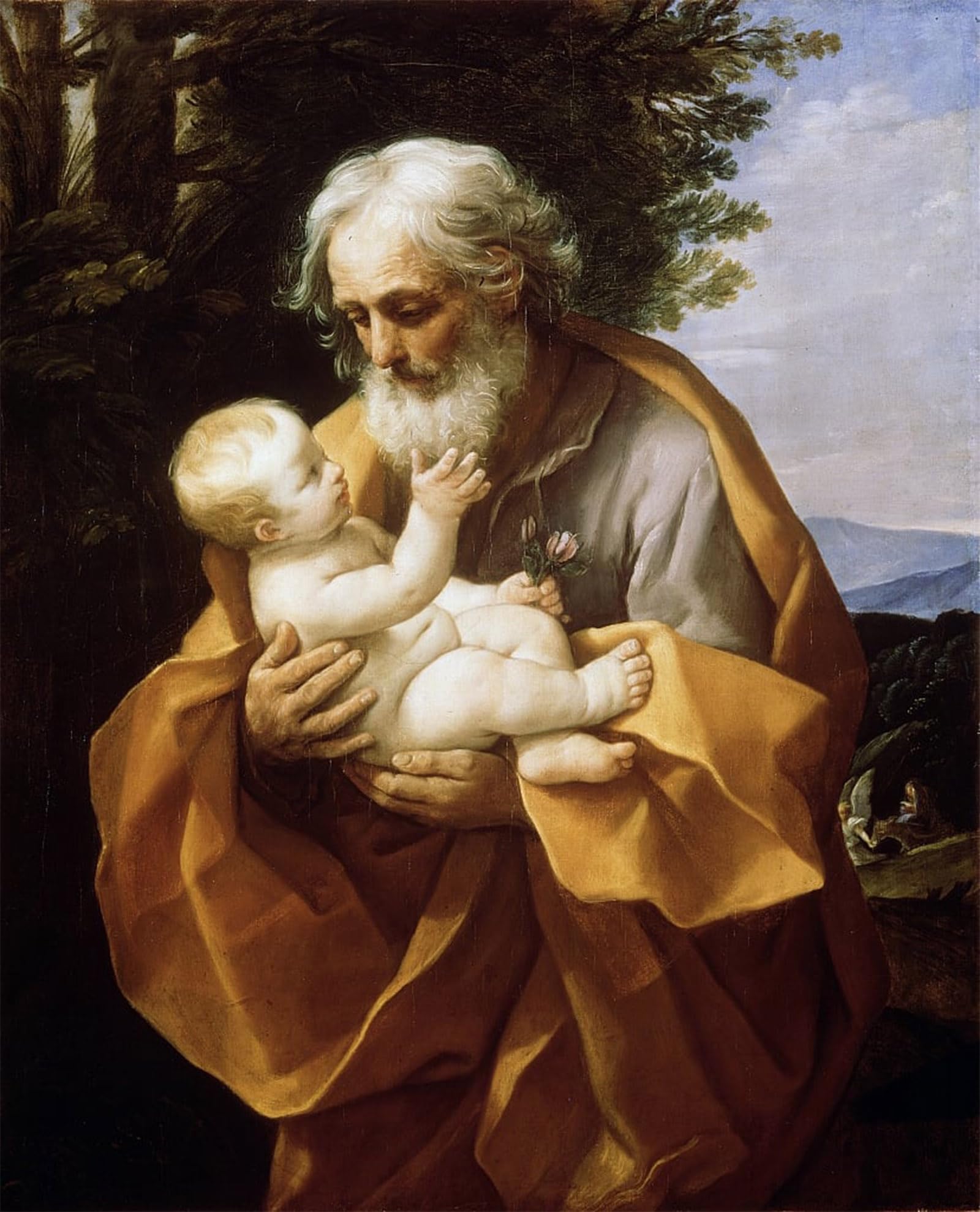 POSTERIIk Famous Modern Artwork Art Mural Saint with Infant Christ by Vintage Painting Oil Paintings Pictures for Home Decor 60x90cm