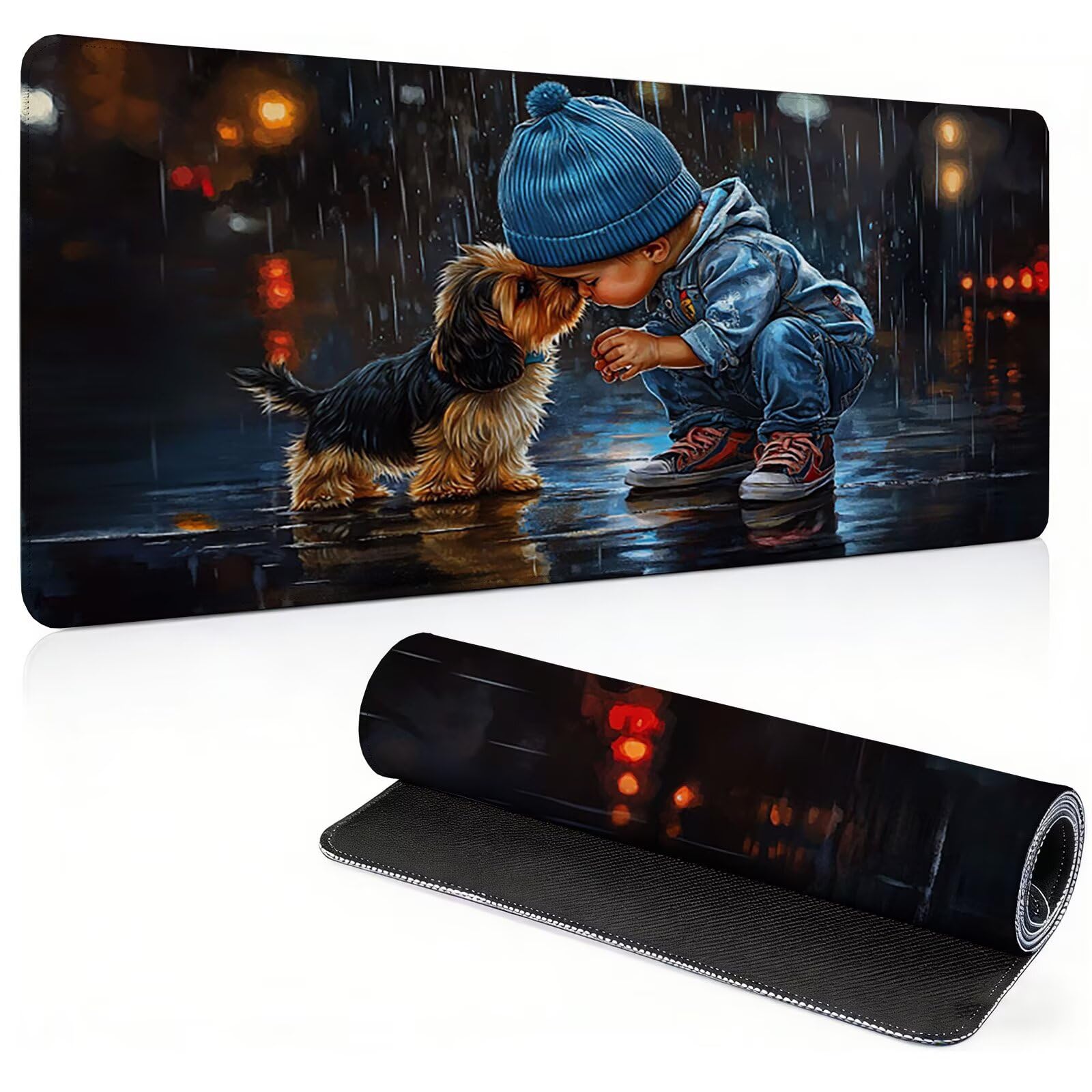 Tappetino Mouse Gaming, 1200x600mm Tappetino Mouse XXL cane 0c0-242 | Mouse Pad Grande, Ottimizzato per i Sensori da Gioco, Migliora Precisione e Velocità, per Mac e PC, ragazzo