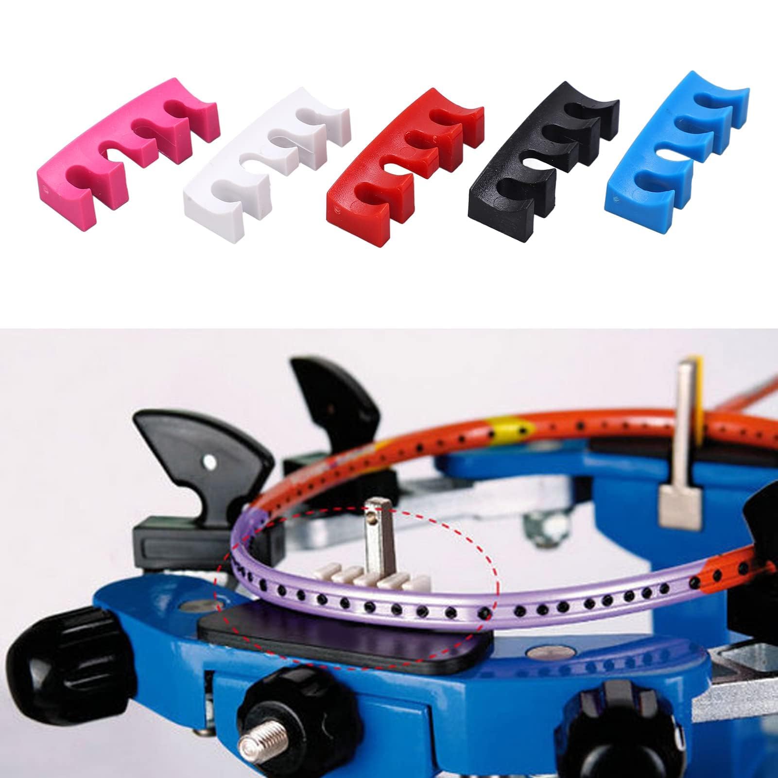 Agatige 5Pcs Répartiteurs de Charge pour Raquettes de Badminton, Protecteur de Cordage de Raquette de Badminton Adaptateur de Répartiteur de Charge de Raquette de Cordage de Badminton Adaptateur