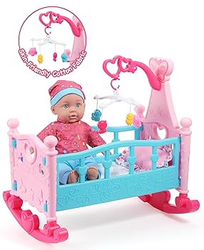 GAGAKU Baby Doll Pram Set With 30cm Doll & Accessories For Kids Age 3