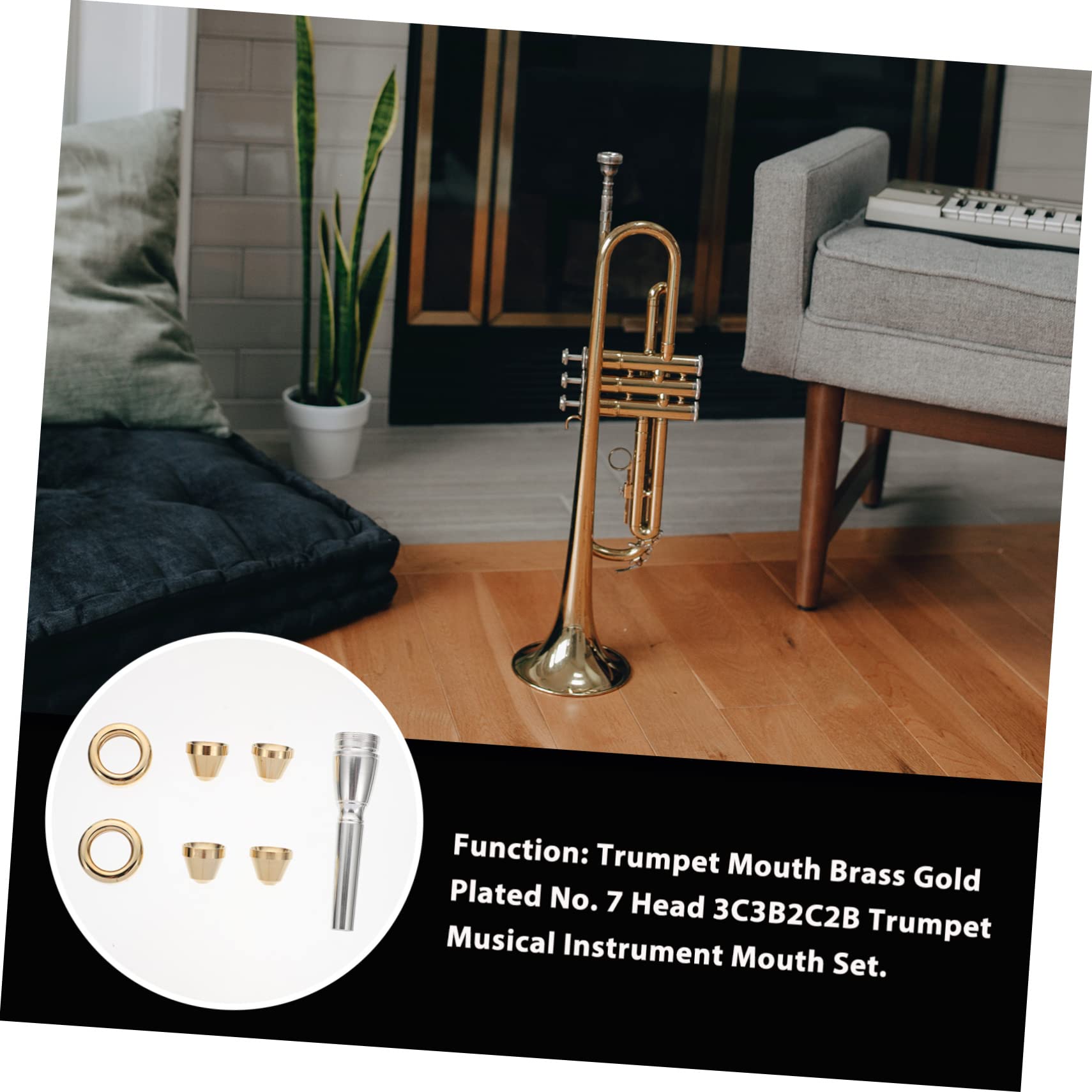 ULDIGI Beginner to Pro Trumpet Mouthpiece Replacement Trumpet Mouthpiece Set Fitting Tools