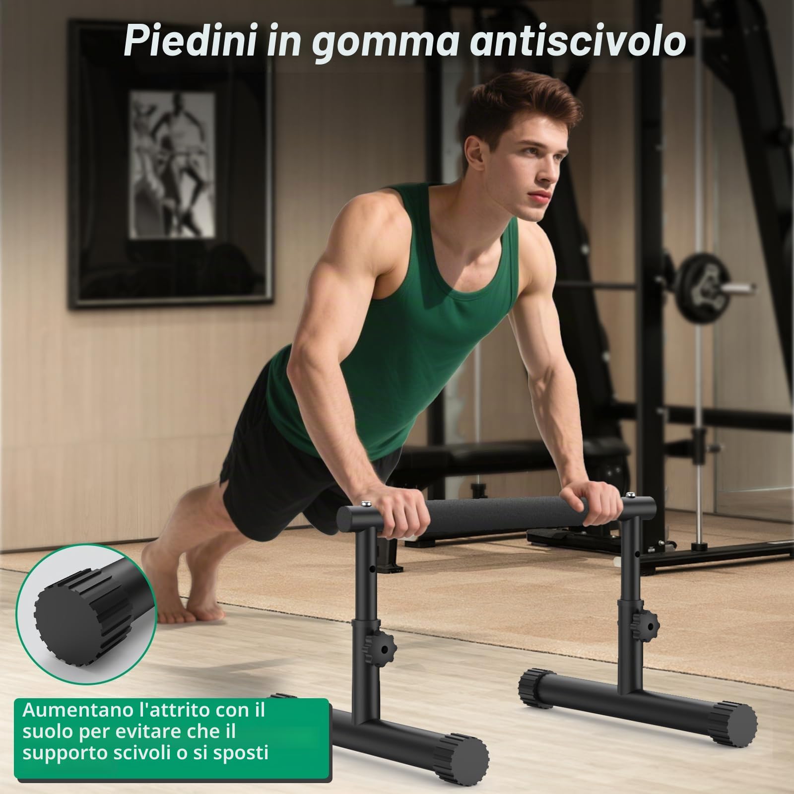 IMAYCC Maniglie per Flessioni Barre per Push-up Parallele con Polsiere Palestra,Fitness Push Up Bars Parallele Calisthenics Attrezzi per Flessioniper Formazione