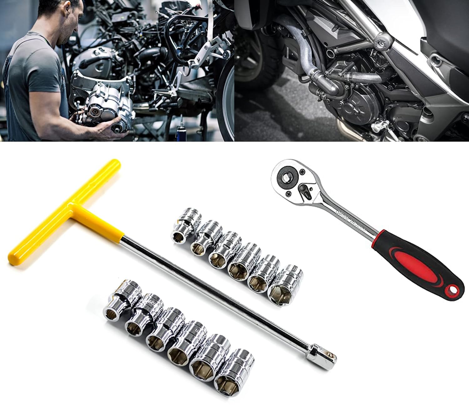 XOYO 1/2" T Handle Socket Set Wrench Spanners with FREE 1/2 Ratchet handle Repairing Tool for Vehicles, Metal Workshop Usage T Shaped Handle socket and Ratchet Hand Tool (B0CQPHMJSG) Amazon Price History, Amazon Price Tracker