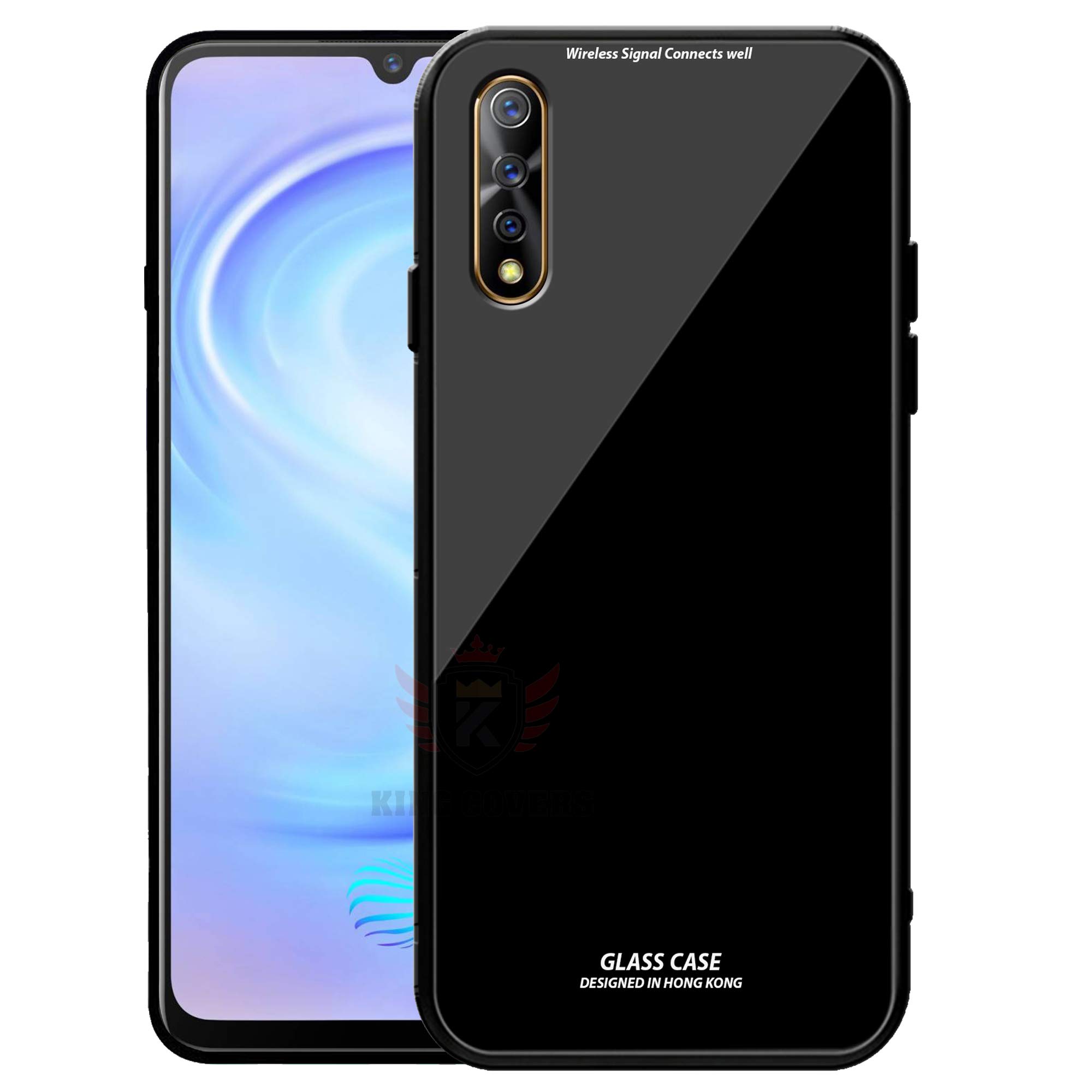 King Covers Luxurious 9H Toughened Glass Back Case Compatible with Vivo Z1x- Shockproof TPU Bumper Back Case Cover(Vivo Z1x, Black) [ Launch Offer ] (B085VRC8FR) Amazon Price History, Amazon Price Tracker