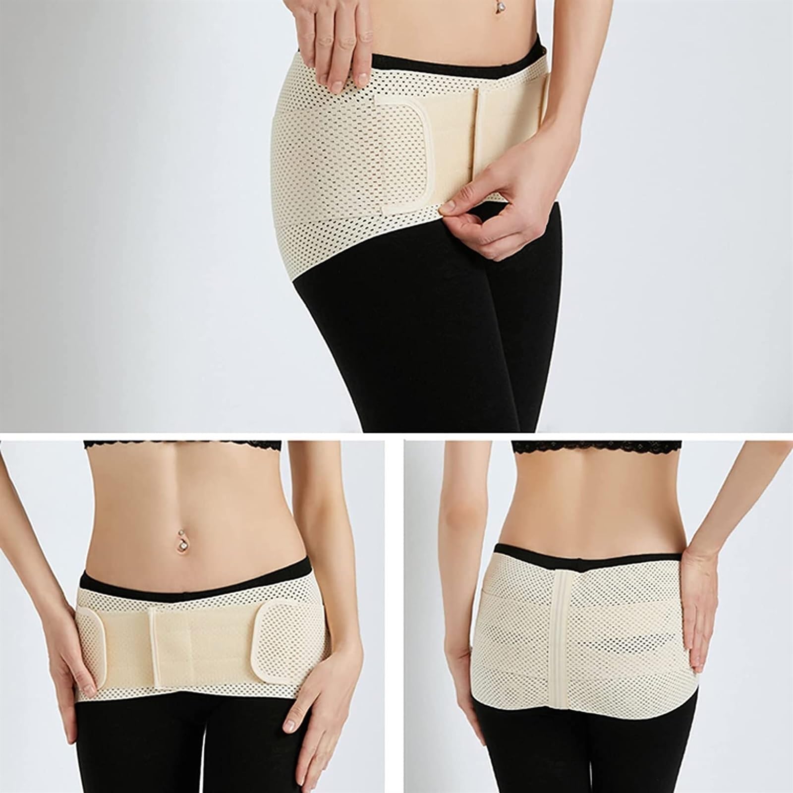 Cinturón de corrección de pelvis for mujer Cinturón de cadera de pelvis Corrección de cadera transpirable Faja corporal Recuperación posparto Cinturón de corrección de pérdida de peso del vientre(L)