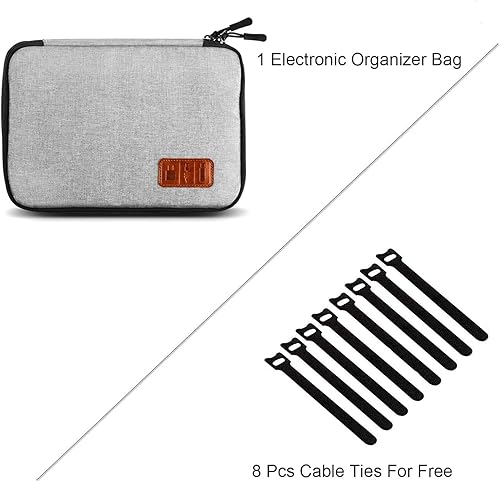 Miniatura 2 de Bolsa organizadora de cables de viaje, pequeños accesorios electrónicos, bolsa organizadora de cables portátil para cable, cargador, teléfono, USB,