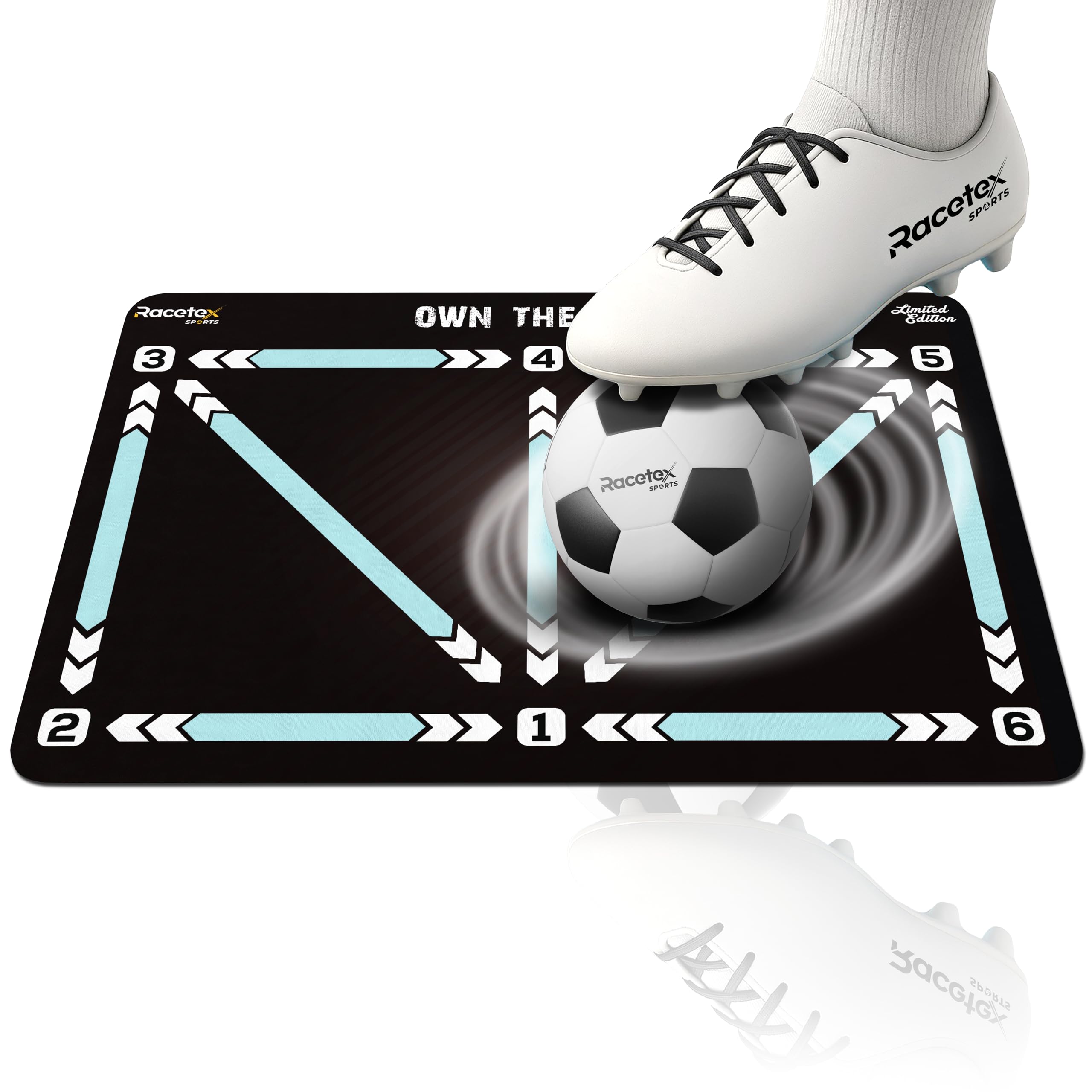 RoseFlower Tappetino Allenamento Calcio XL 90x60cm | Per Dribbling E Controllo Palla, Con Borsa, Regalo Per Ragazzi 6-12 Anni