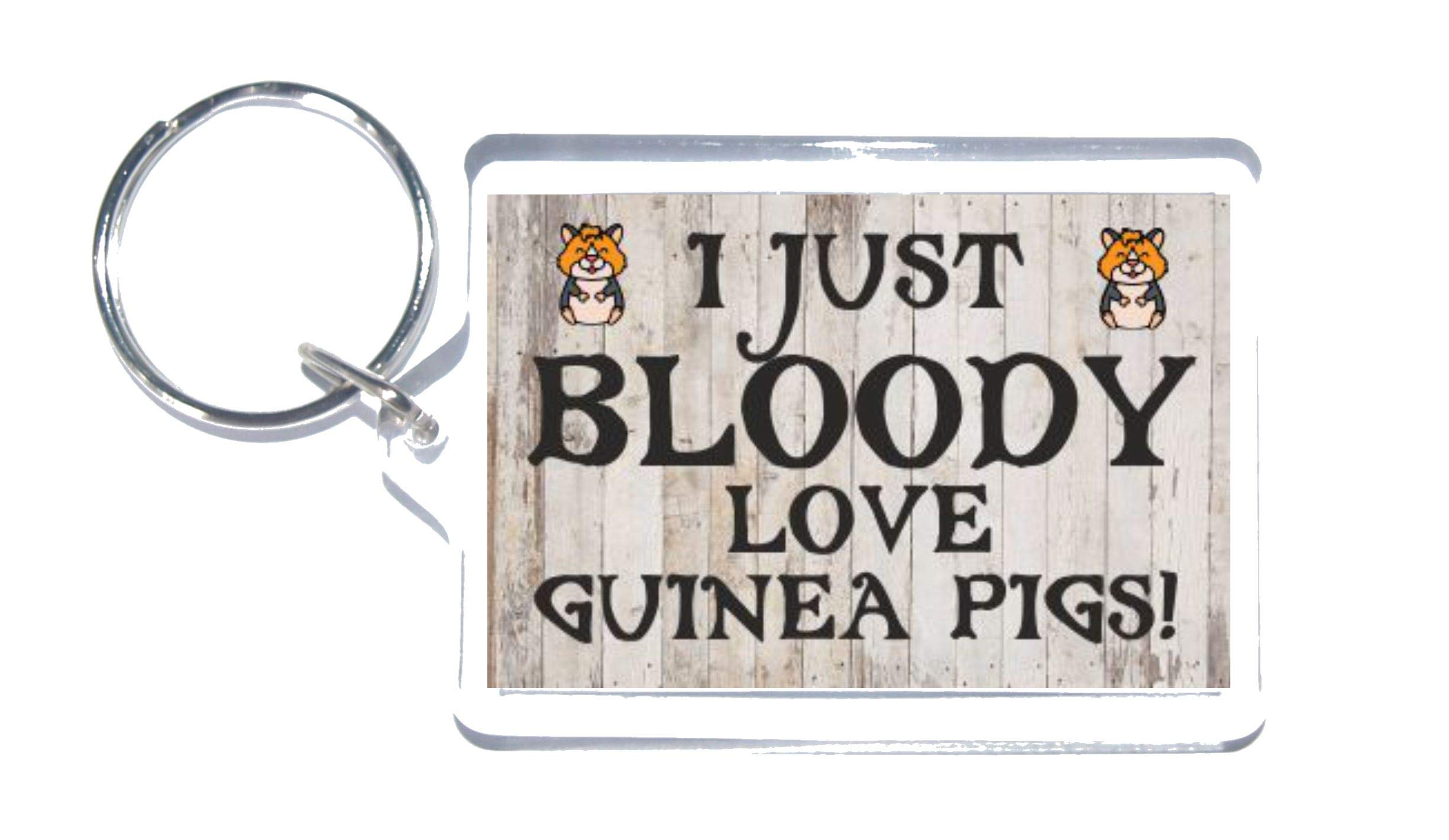 Fun Guinea Pig Lover Gift - I Just Bloody Love Guinea Pigs - Novelty Keyring - Ideal Present