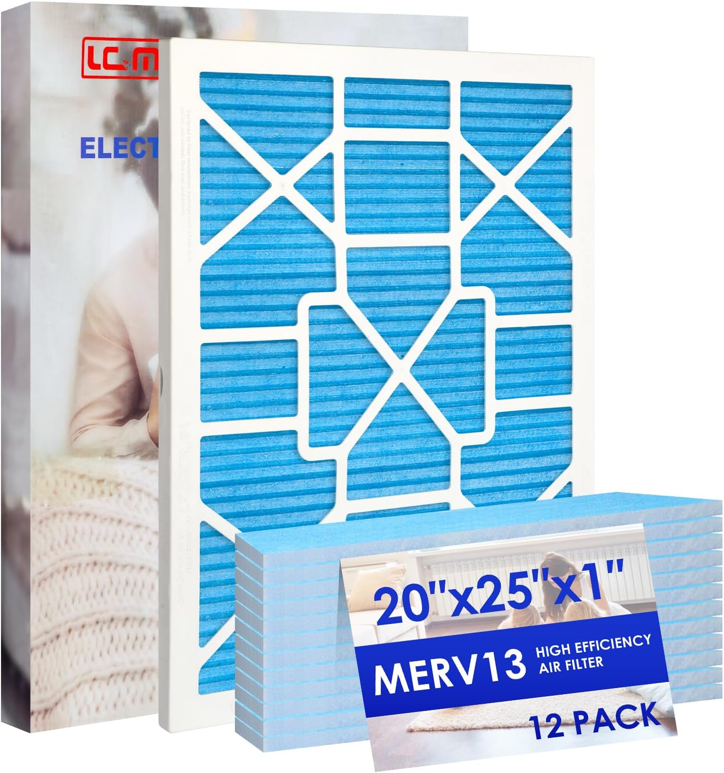 LGM 20x25x1 AC Furnace HVAC Filter Reusable Electrostatic Filters MERV 13 For Households With