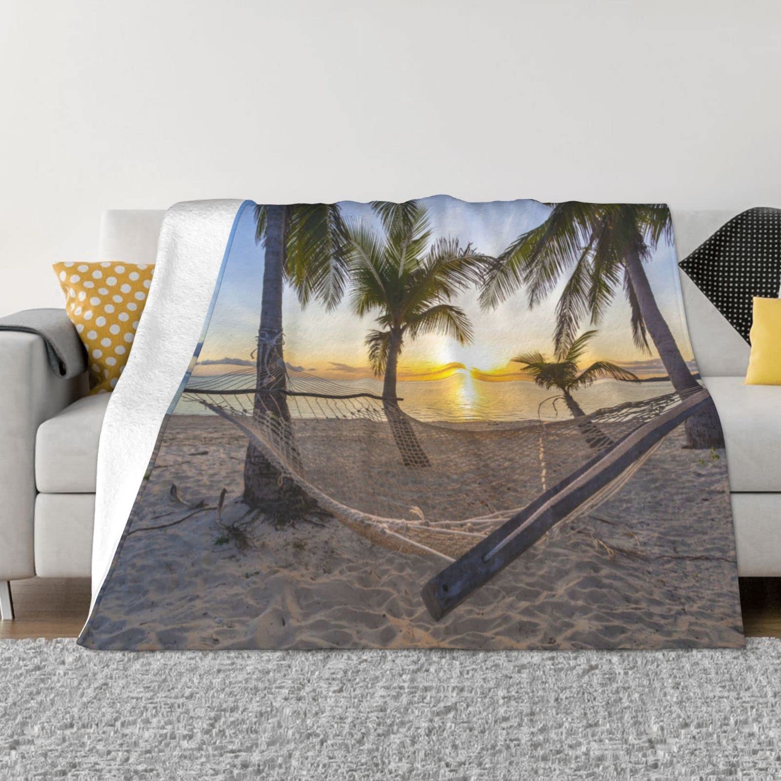 Couverture Paradise Beach en flanelle légère de 203 cm pour lit et canapé