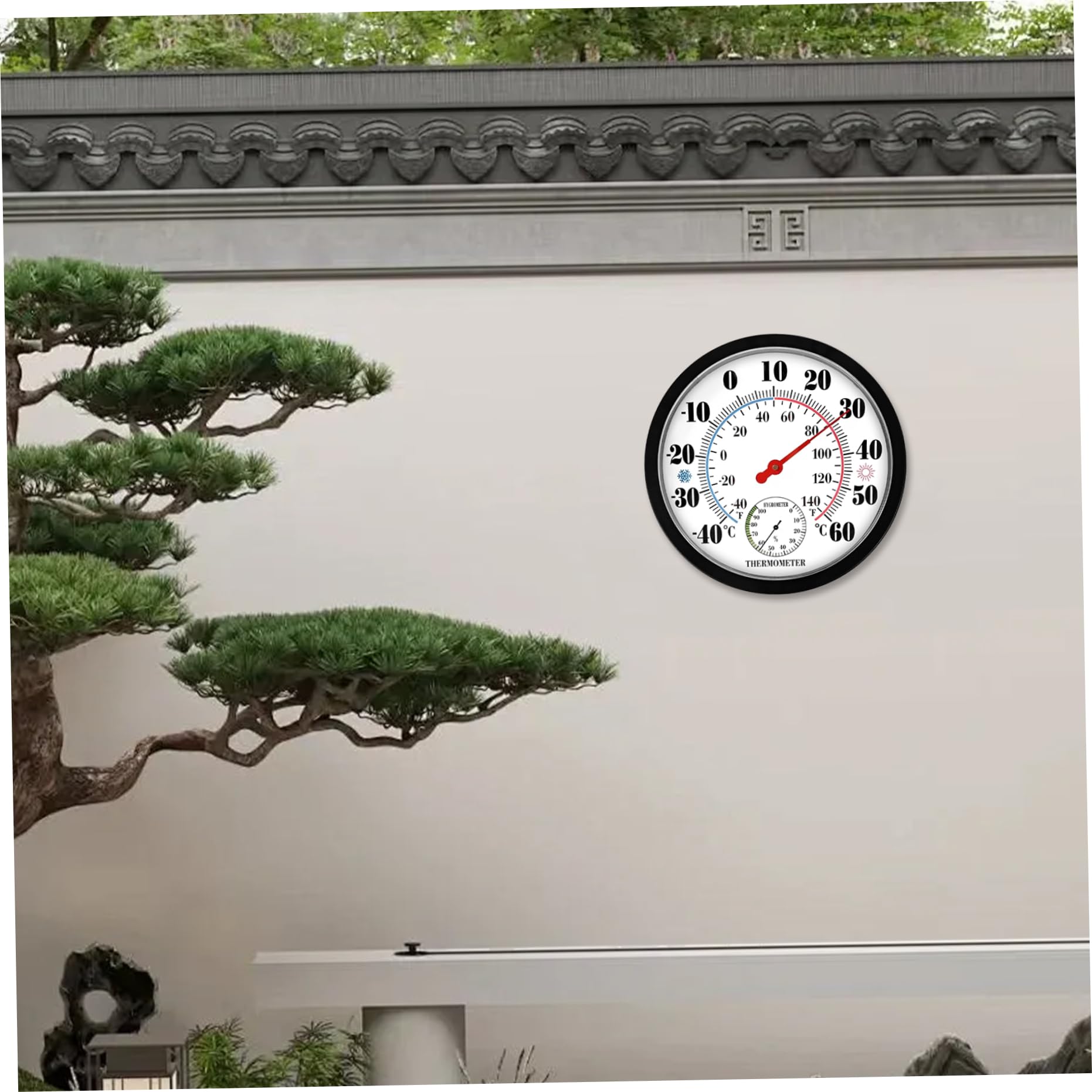 Thermomètre hygromètre, 10 pouces, facile à lire, thermomètre intérieur et extérieur précis pour la maison, la serre et le jardin