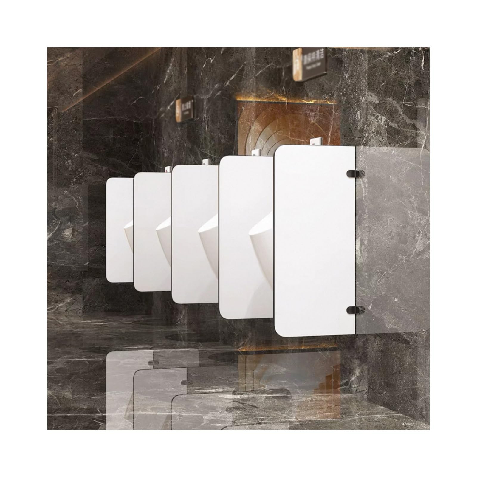 Cloison de toilettes pour homme avec panneau biseauté haute durabilité