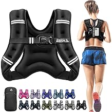 BAGAIL Comfort-Fit Weighted Vest for Woman, Even Weight Distribution, Faster Weight Loss, No-Chafe or Bounce for Walking &amp; Running with Detachable Phone Pouch &amp; Reflective Stripes (Available 5-30lbs)