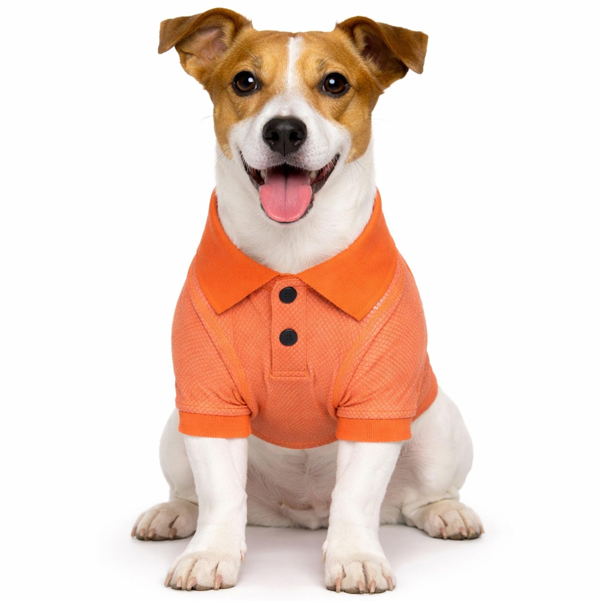 PetLife Active Playera Polo para Perro, a Prueba de mechas, elástica, Relajada, tamaño Grande, Color Naranja