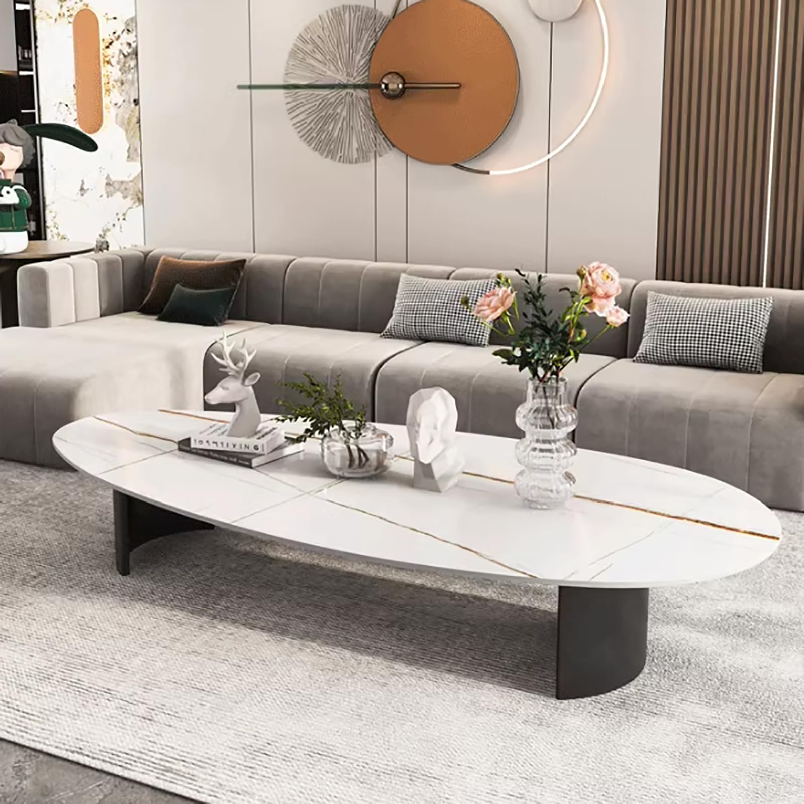 Amazon.com: SUZEPER Modern Coffee Table,Sintered Stone Round