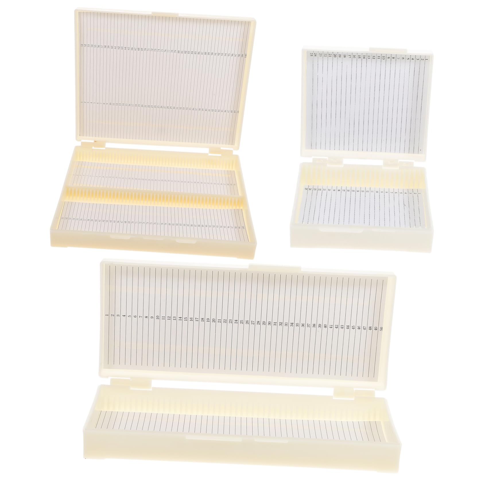 Cabilock Microscope Slide Storage Tray 25/50/100 Slides Storage Box Safe Abs Paper Compact