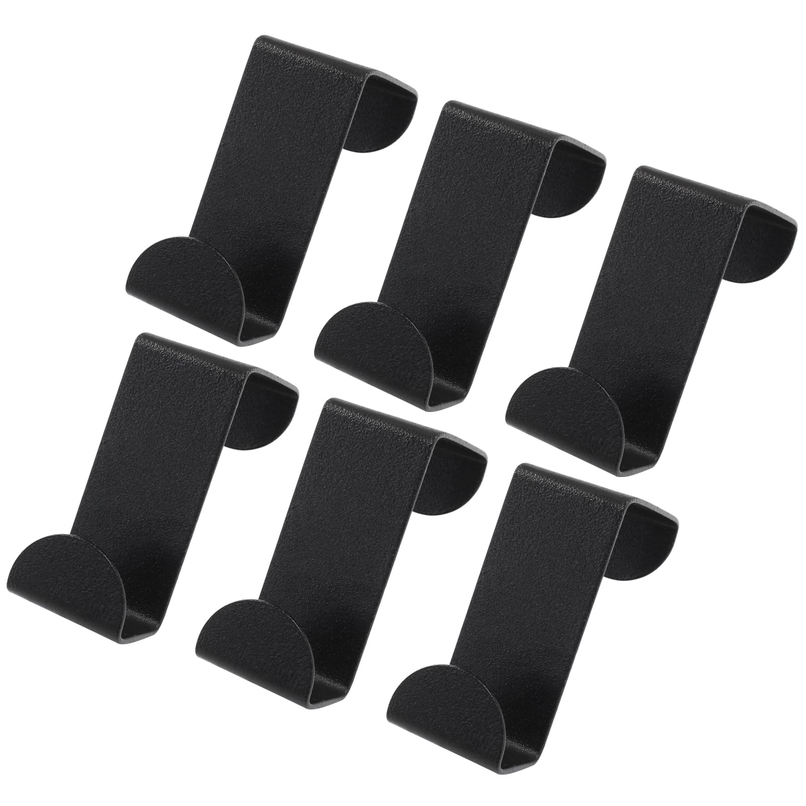 Hordion 6 Pcs Over The Door Hooks Z-Shaped Hanging Hooks, Dual Head Cabinet Towel Hooks Stainless Steel Door Hangers Hooks for Kitchen Bathroom Bedroom, Black