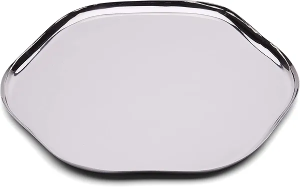 Elegance Organic Shape Tray, 14", Silver