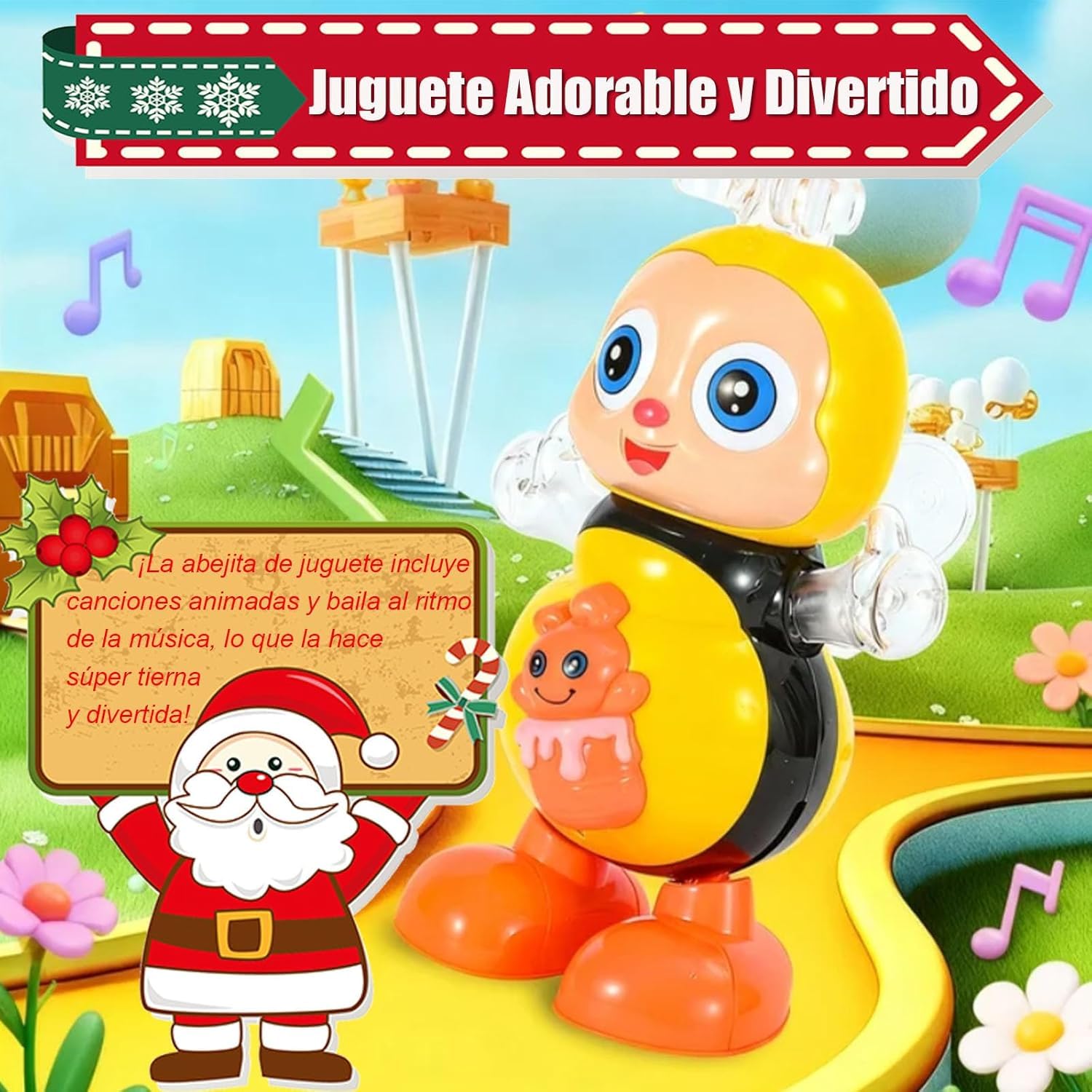 Abeja Bailarina Con Música Y Luces LED – Juguete Musical Eléctrico Con Movimiento Y Luces De Colores, Diseño Irrompible Para Bebés Y Niños De 1 A 5 Años, Regalo De Cumpleaños Y Navidad
