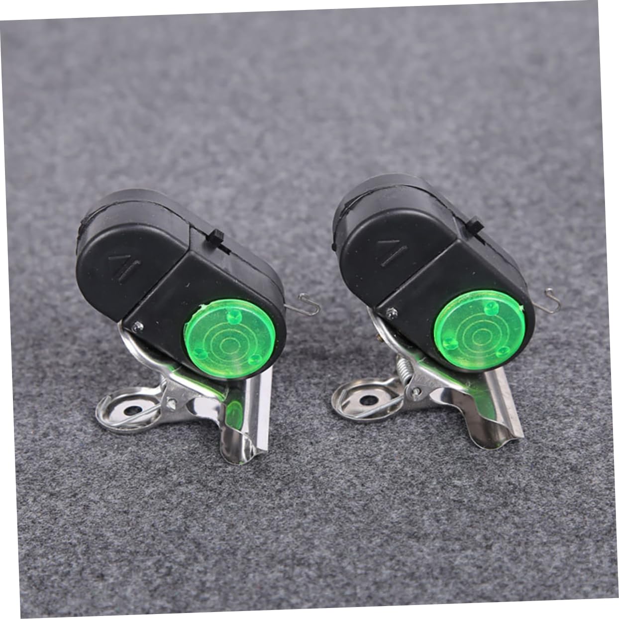 ifundom 1set High Sensitivity Fishing Bite Alarms with Loud Sound Portable Electronic Rod Alerts for Carp Fishing Strong Clip Design Battery Powered Black 2pcs