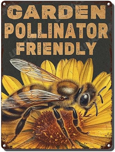 LIUAXICIA Letreros de metal vintage, divertidos letreros de jardĂn aptos para polinizadores, letreros de metal de abeja interesante para garaje, LIUAXICIA Letreros de metal vintage, divertidos letreros de jardĂn aptos para polinizadores, letreros de metal de abeja interesante para garaje,