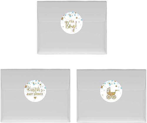 Miniatura 2 de Andaz Press azúl bebé brilltante dorado para Baby Shower colección de fiesta, 1