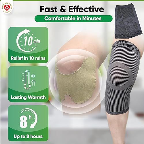 Miniatura 3 de Rodilleras naturales de hierbas (12 unidades) + almohadillas de limpieza profunda para pies (24 unidades) con mangas, alivio de la parte inferior