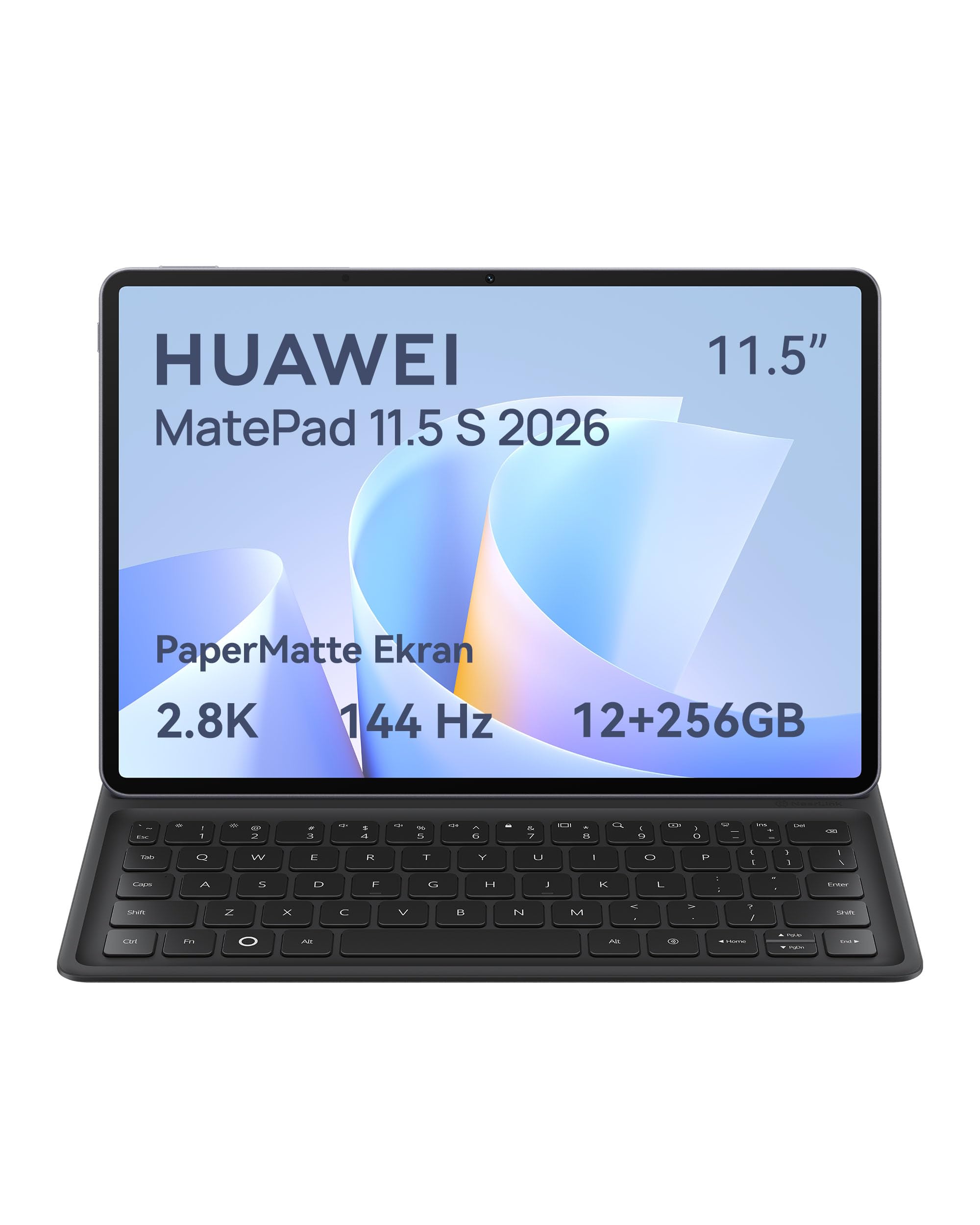 HUAWEI MatePad 11.5 S 2026 Yeni Tablet, 2.8K 144 Hz Ultra Net PaperMatte Ekran, 12 GB RAM + 256 GB Depolama, 8800 mAh Batarya, 40 W SuperCharge, Wi-Fi 6+, HUAWEI Notes, Ayrılabilir Klavye, Gri