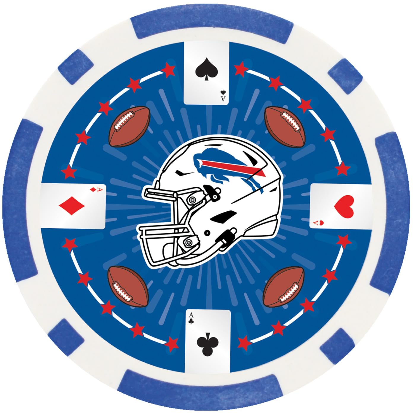 MasterPieces NFL Buffalo Bills - 100 jetons de poker - Couleurs de l'équipe - Taille unique (BUB3120)