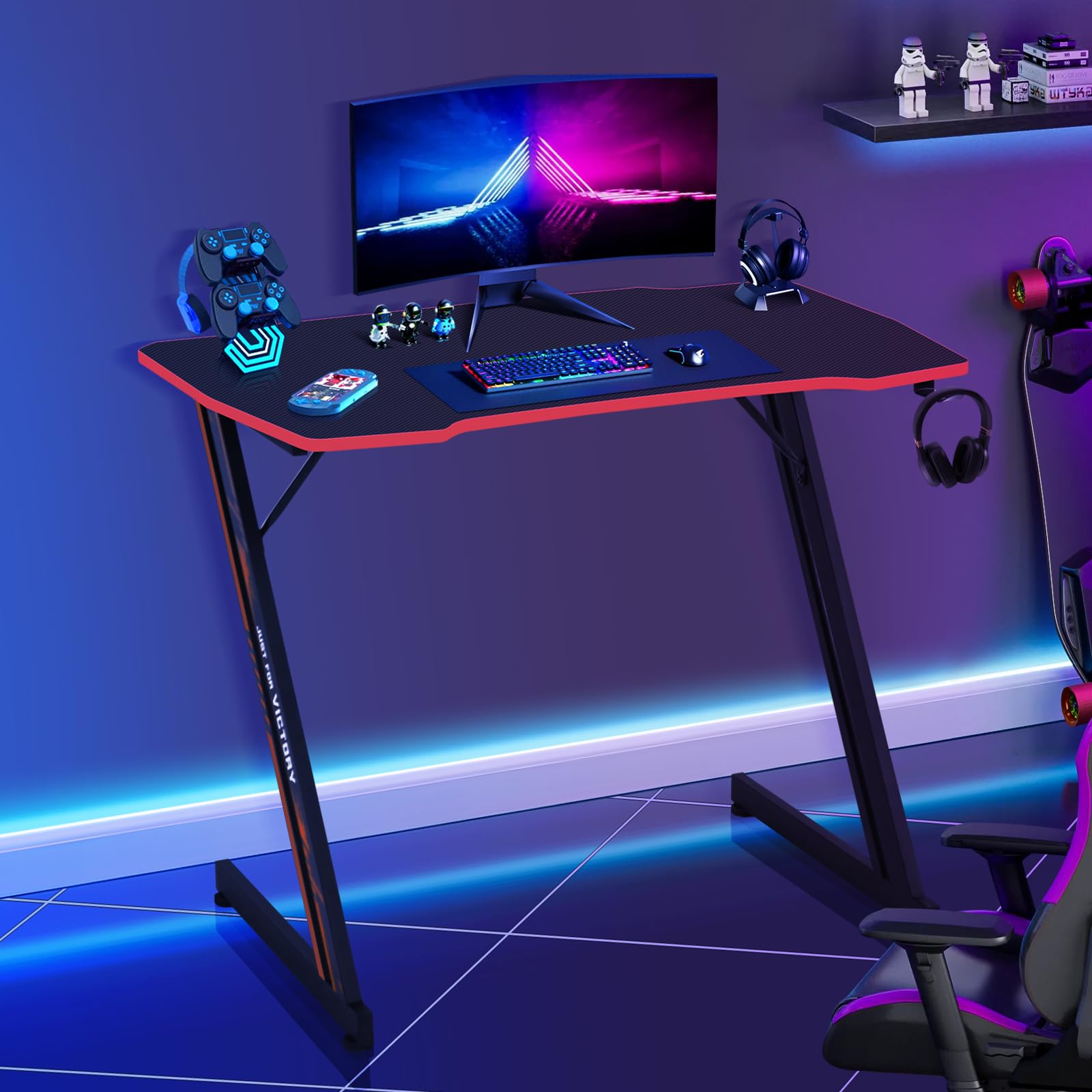 ミーティング・デスク Amazon.com: Pazidom Gaming Desk 39 Inch Z-Shaped Computer Desk
