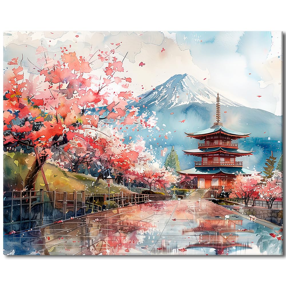 TFIAVSIN Kits de números de pintura de paisagem japonesa, pintura