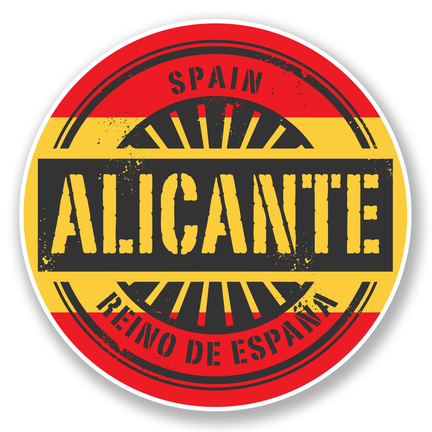 Destinationvinyl Multi 2 X 10Cm Alicante Spain Vinyl Sticker Travel Luggage Label Tag Spanish #6734 (10Cm X 10Cm)