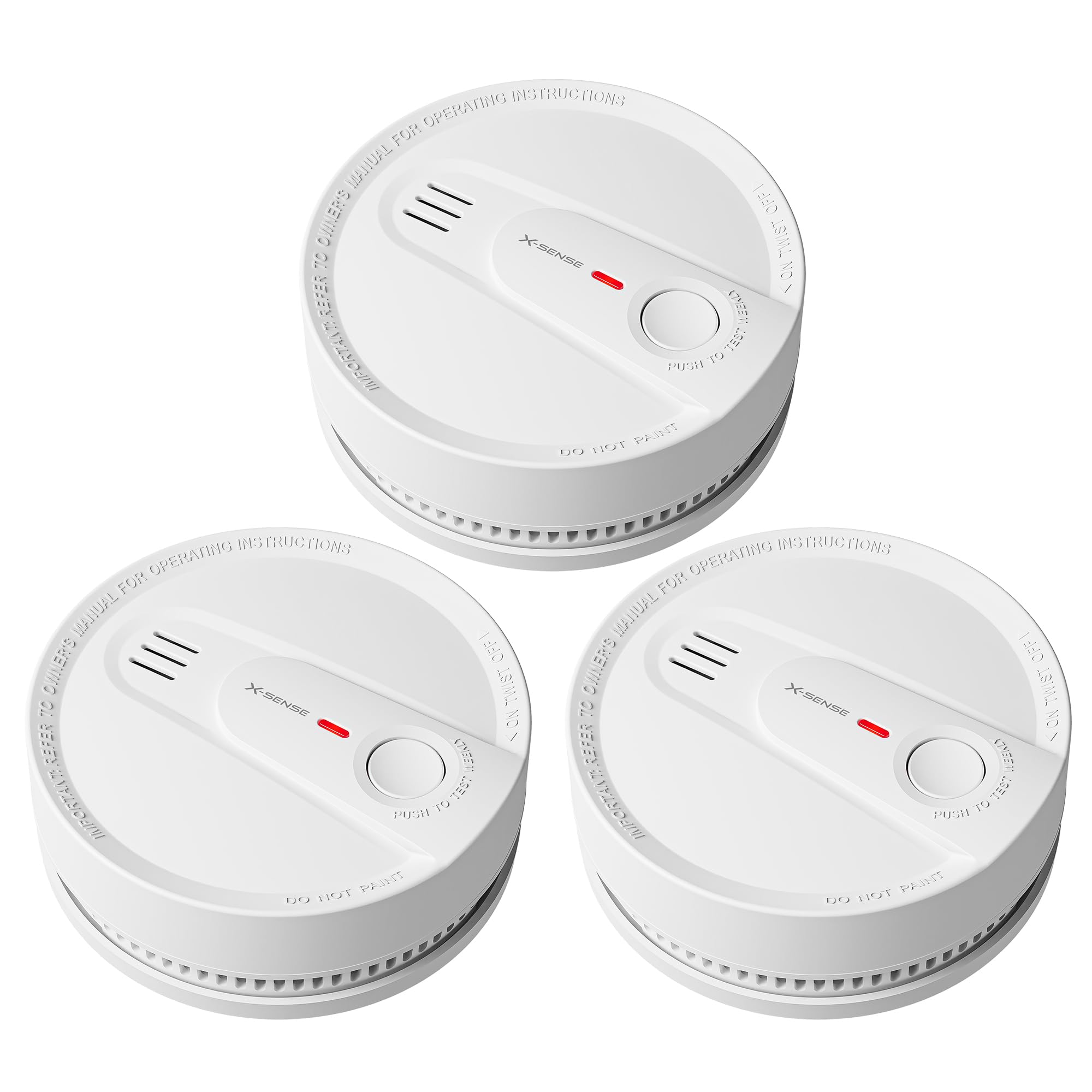 X-Sense Smoke Detector, 10-Year Battery, UL 217 Certified, SD2L0AX, 3-Pack