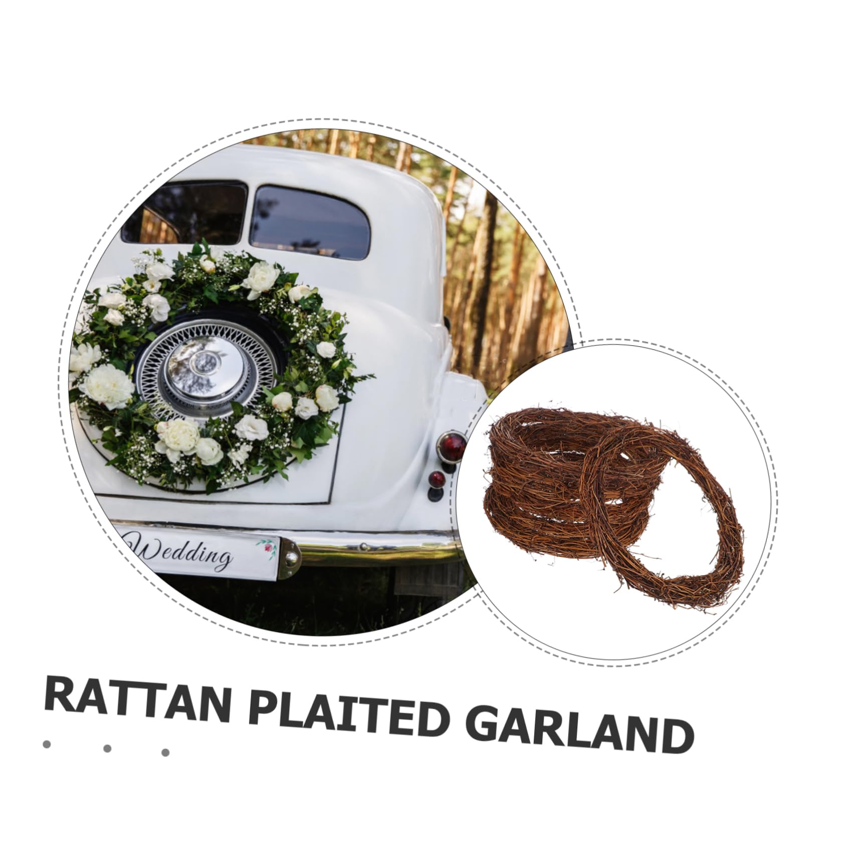 Zimmerkranz 6stücke Rattan Braun Handgewebt für Selbstgemacht