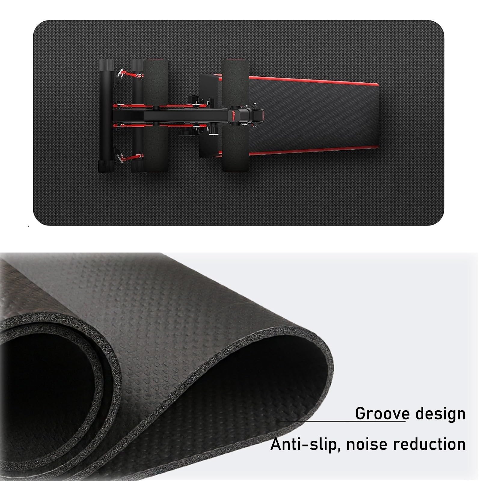 HD Fitness Tappetino per tapis roulant tappetino antiscivolo per allenamento a casa tappeto fonoassorbente tappeto palestra tappeto salvapavimento protettivo cyclette tappeto piscina - GRIGIO 200x100