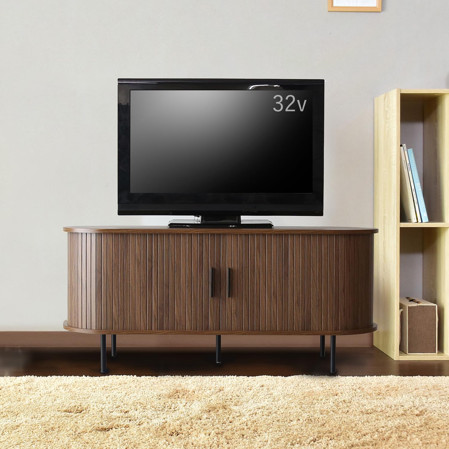 Amazon｜Bizdoris ビズドリス テレビ台 幅120cm 蛇腹扉 タンブールドア