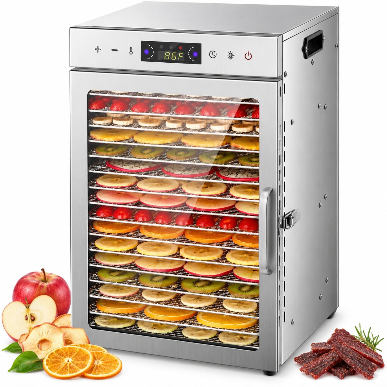 Essiccatore per alimenti, 18 livelli, 800W, circolazione dell'aria a 360°