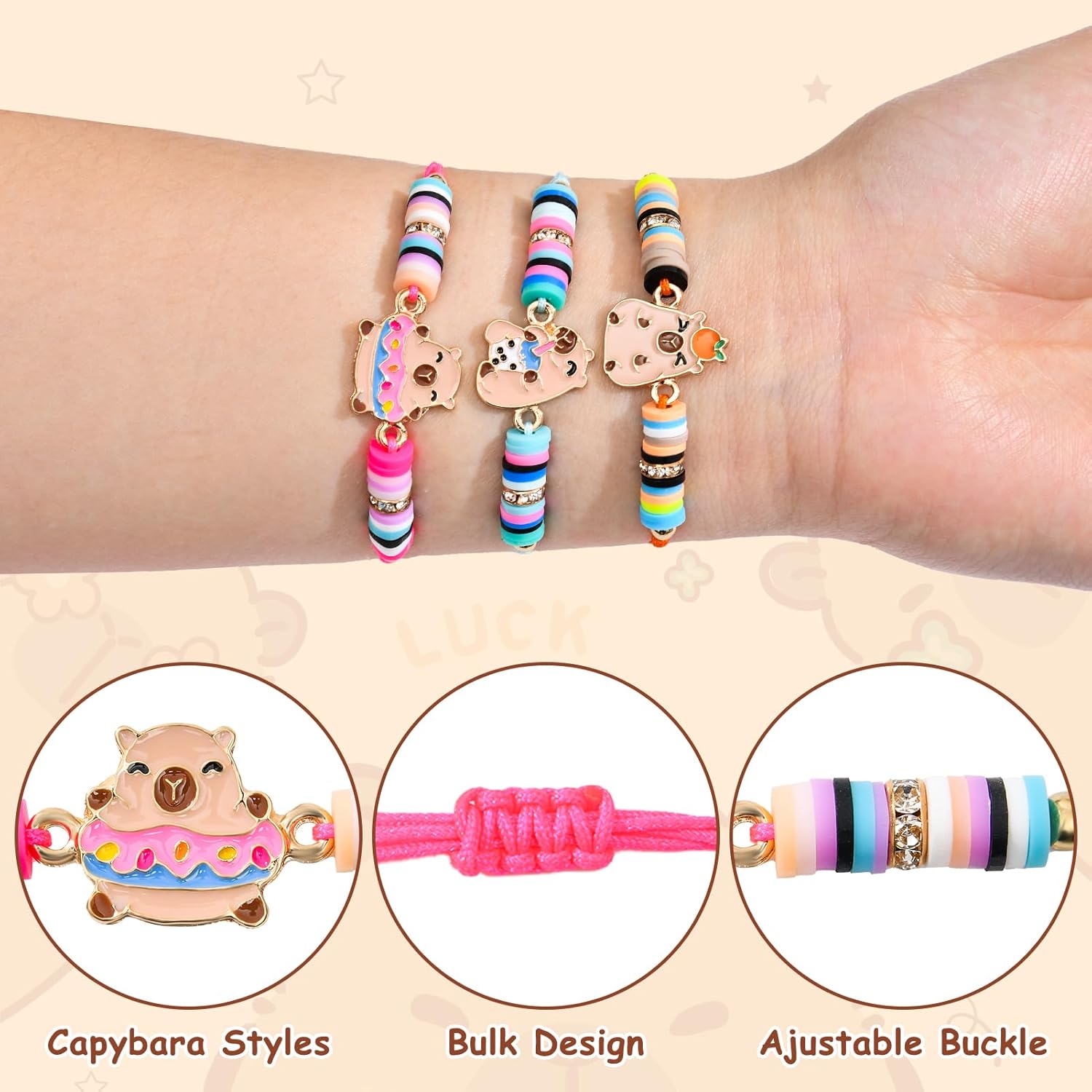 12Pcs Girls Bracelets Kids Jewelry, Beaded Friendship Bracelets Bulk for Toddlers, Dress Pretend Play Toy Gift Goodie Bag Little Princess Girl Party Favors - Image 2