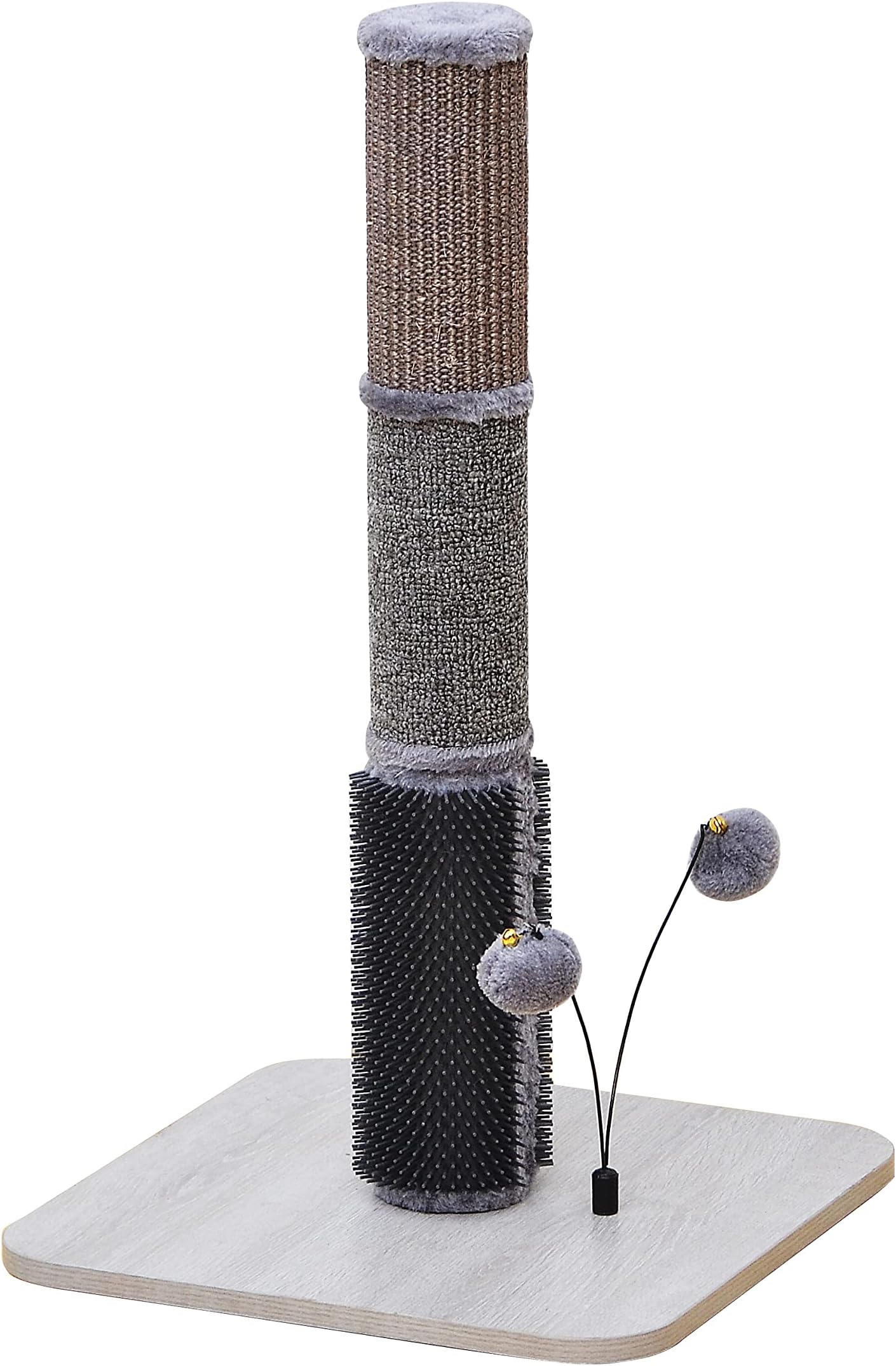 PetPals Scratching Post with Rubber Massage, Grey